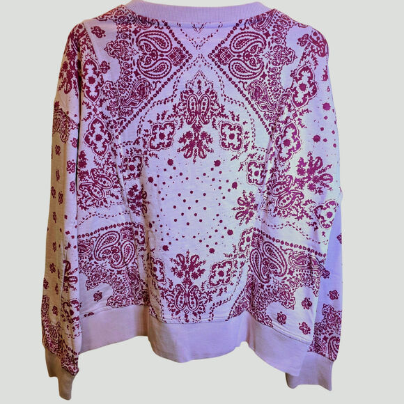 Sundance Bandana Sweatshirt Maebelle Pullover Sz Medium Pink Embroidered $128 - Picture 8 of 15